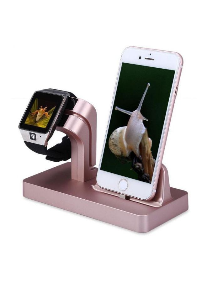 Loquat Charging Dock Stand For Apple Watch, iPhone 7/6s/5 Rose Gold - Image 4