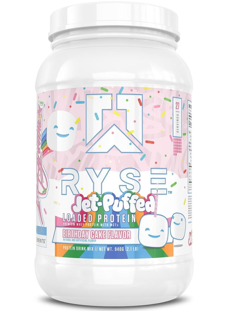 RYSE Loaded Protein Powder Jet-Puffed Birthday Cake – 2 lb, 27 Servings | 25g Protein, Low Carb, Low Sugar & Digestive Support - Image 1
