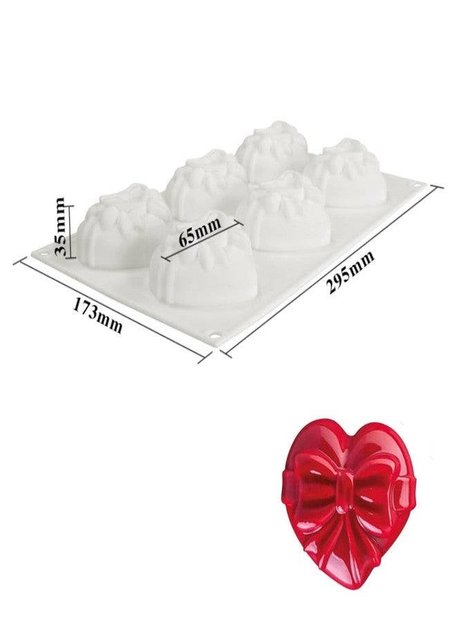 mostsom 3D Bow Love Heart Silicone Cake Moulds Heart Fondant Decorating Tools Chocolate Pastry Molds Kitchen Baking Accessories (Heart G_11.8 X6.92 X1.4inch) - Image 2