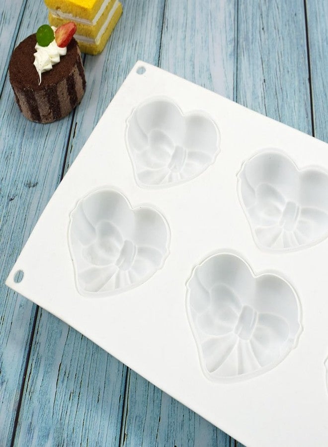 mostsom 3D Bow Love Heart Silicone Cake Moulds Heart Fondant Decorating Tools Chocolate Pastry Molds Kitchen Baking Accessories (Heart G_11.8 X6.92 X1.4inch) - Image 3