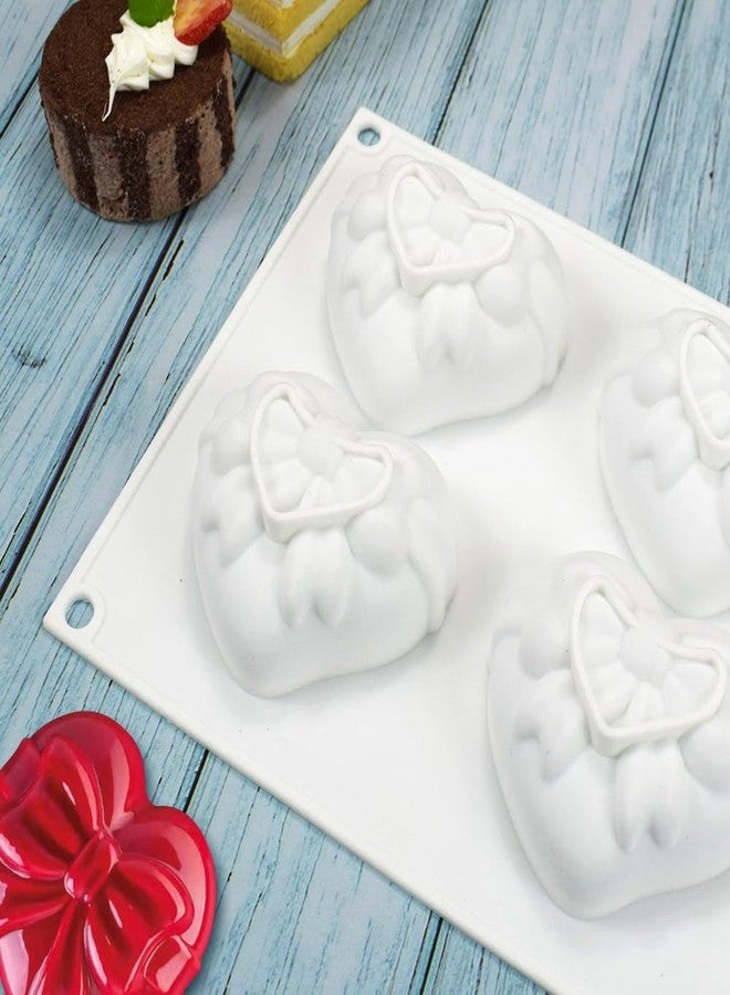 mostsom 3D Bow Love Heart Silicone Cake Moulds Heart Fondant Decorating Tools Chocolate Pastry Molds Kitchen Baking Accessories (Heart G_11.8 X6.92 X1.4inch) - Image 4