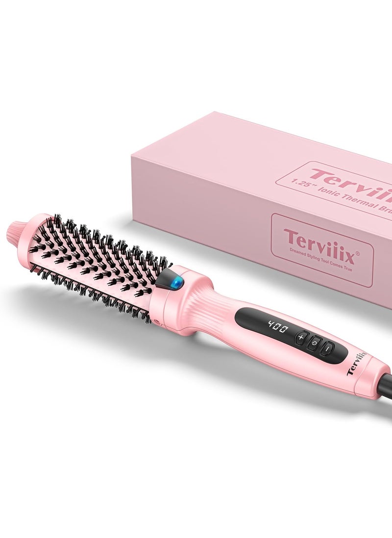 Terviiix Terviiix 125 Inch Hot Brush Curling Iron Brush Ceramic 1 14 Inch Double MCH Heated Thermal Brush Tourmaline Ionic Hair Curler Digital Display 9 Temperatures Curling Wand Dual Voltage for Traveling 