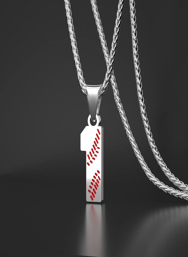 Wikavanli Personalized Baseball Necklaces Jersey Number 00-99 Necklace Stainless Steel Baseball Chain Pendant Necklace Baseball Team Jewelry Gift for Boys Girls Men Women (1) - Image 2