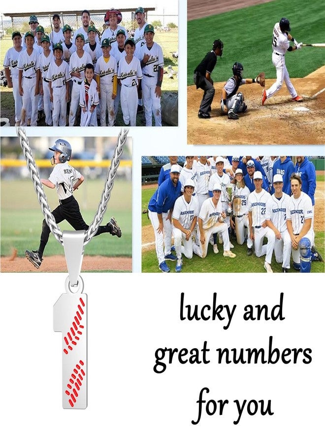 Wikavanli Personalized Baseball Necklaces Jersey Number 00-99 Necklace Stainless Steel Baseball Chain Pendant Necklace Baseball Team Jewelry Gift for Boys Girls Men Women (1) - Image 3