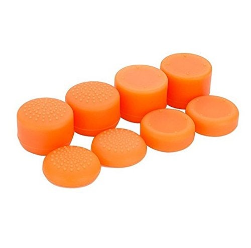Ambertown Pack of 8 pcs Analog Controller Gamepad Raised Antislip Thumb Stick Grips Thumbsticks Joystick Cap Cover for PS5, PS4, PS3, Switch Pro, Xbox one, Xbox 360, Wii U, PS2 Controller (Orange) - Image 3