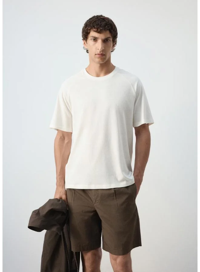 Relaxed Fit Cotton-Linen Blend T-Shirt