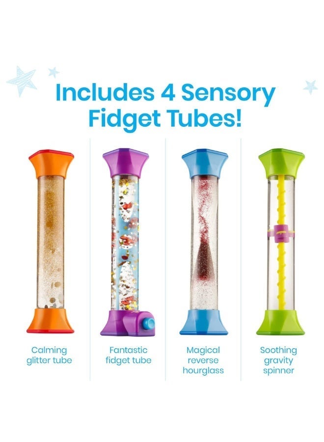 SnuzzleMart Sensory Fidget Tubes Calming Sensory Toys 4PCS for Focus, Relaxation and Interactive Play - Image 2