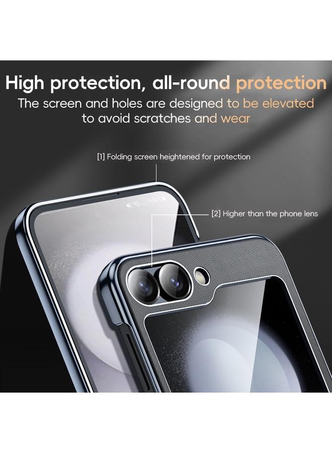 اس-توب جراب لهاتف Samsung Galaxy Z Flip6 بإطار مطلي بالكهرباء قابل للطي من مادة البولي يوريثان - Image 4