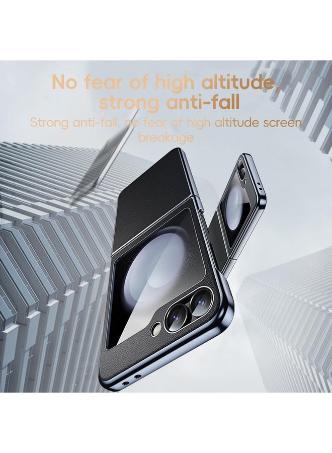 اس-توب جراب لهاتف Samsung Galaxy Z Flip6 بإطار مطلي بالكهرباء قابل للطي من مادة البولي يوريثان - Image 5