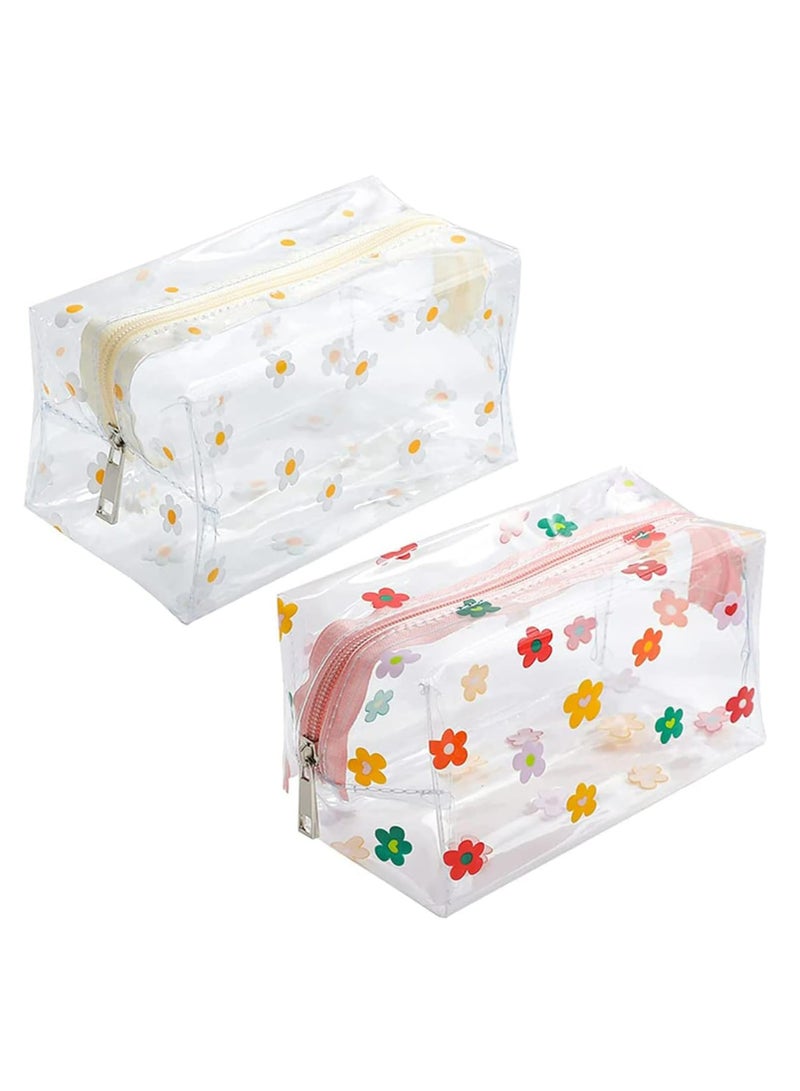 أوزيغالور حقيبتان لمستحضرات التجميل مزينة بزهرة الأقحوان - حقائب محمولة للماكياج والحمام - Image 1