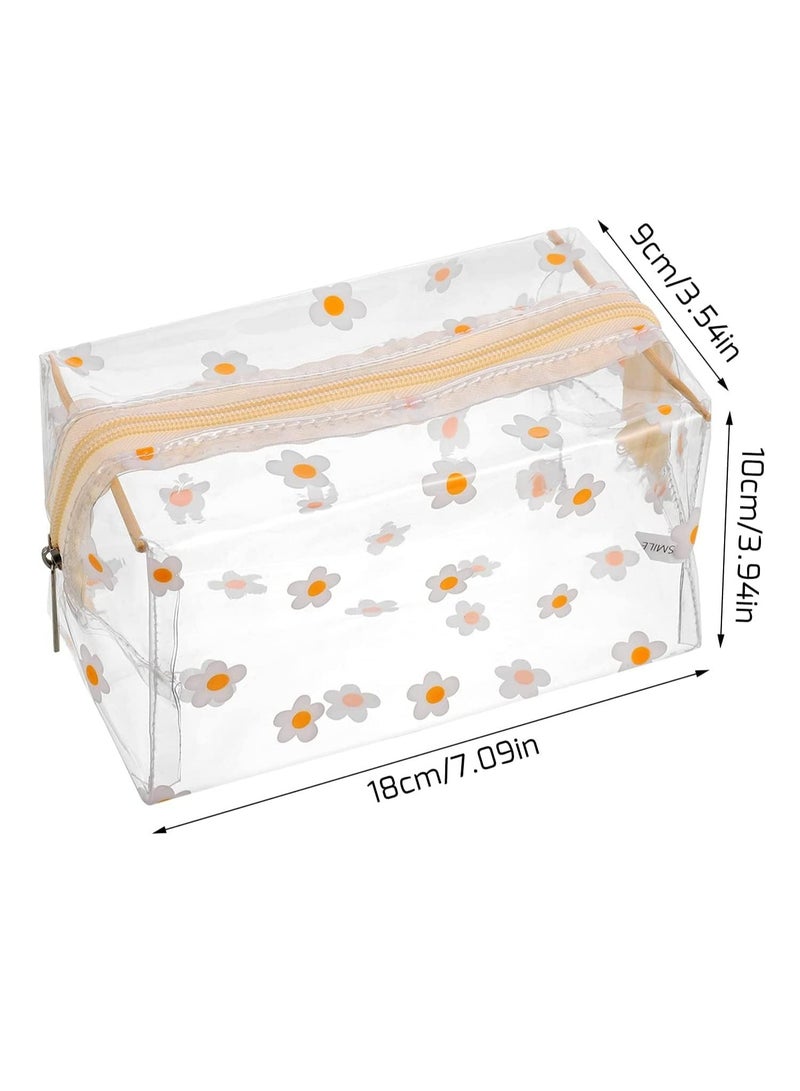 أوزيغالور حقيبتان لمستحضرات التجميل مزينة بزهرة الأقحوان - حقائب محمولة للماكياج والحمام - Image 2