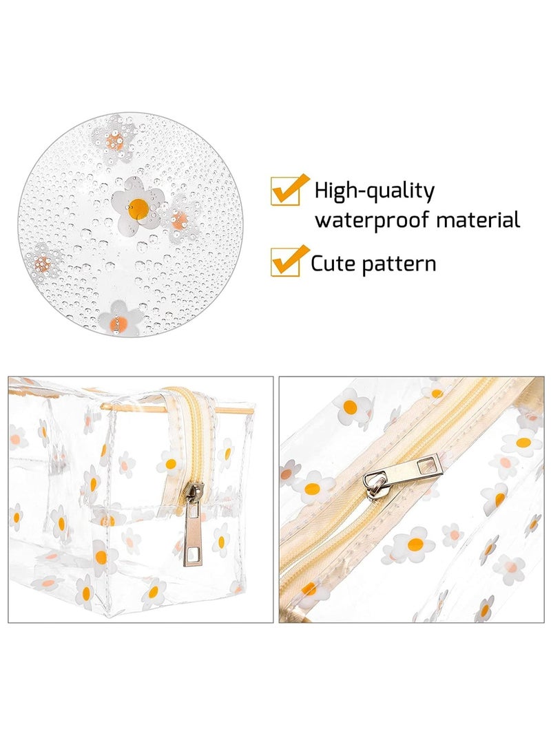 أوزيغالور حقيبتان لمستحضرات التجميل مزينة بزهرة الأقحوان - حقائب محمولة للماكياج والحمام - Image 4