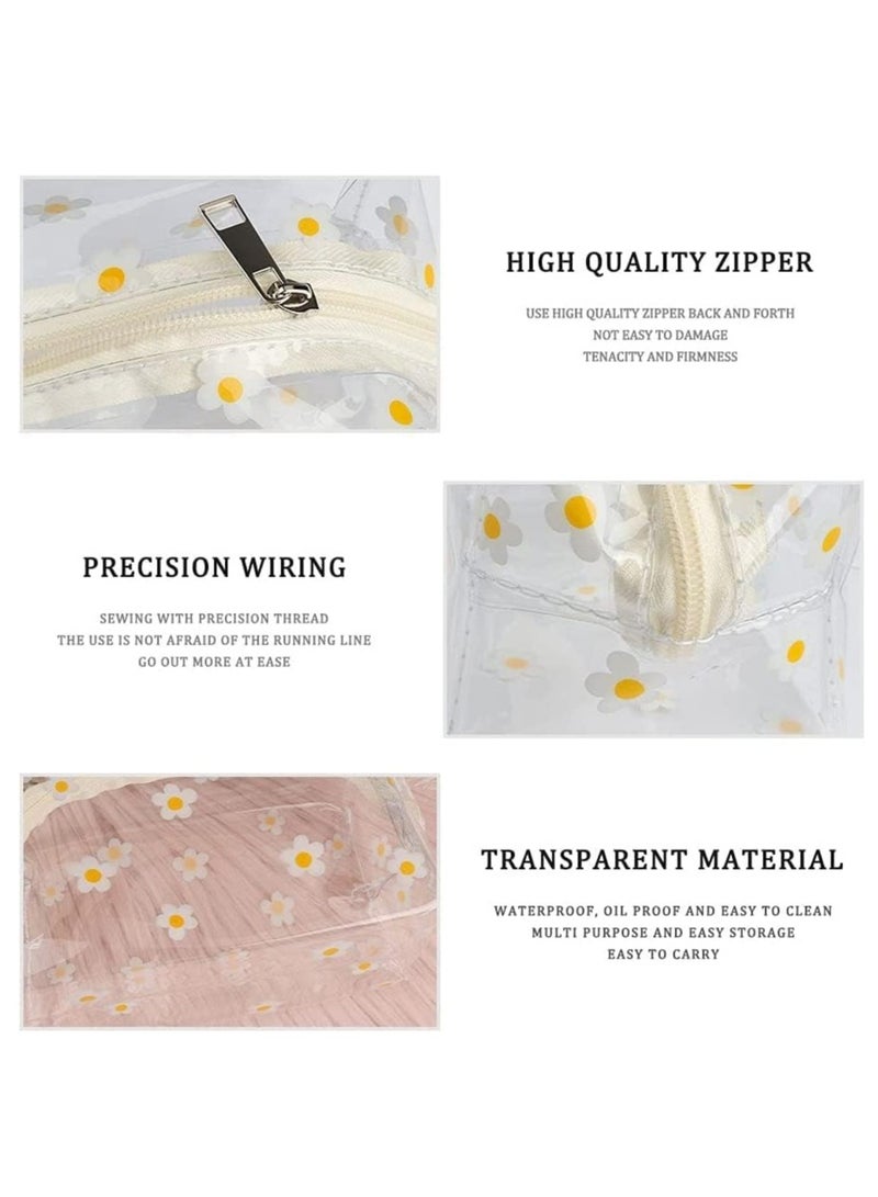 أوزيغالور حقيبتان لمستحضرات التجميل مزينة بزهرة الأقحوان - حقائب محمولة للماكياج والحمام - Image 5
