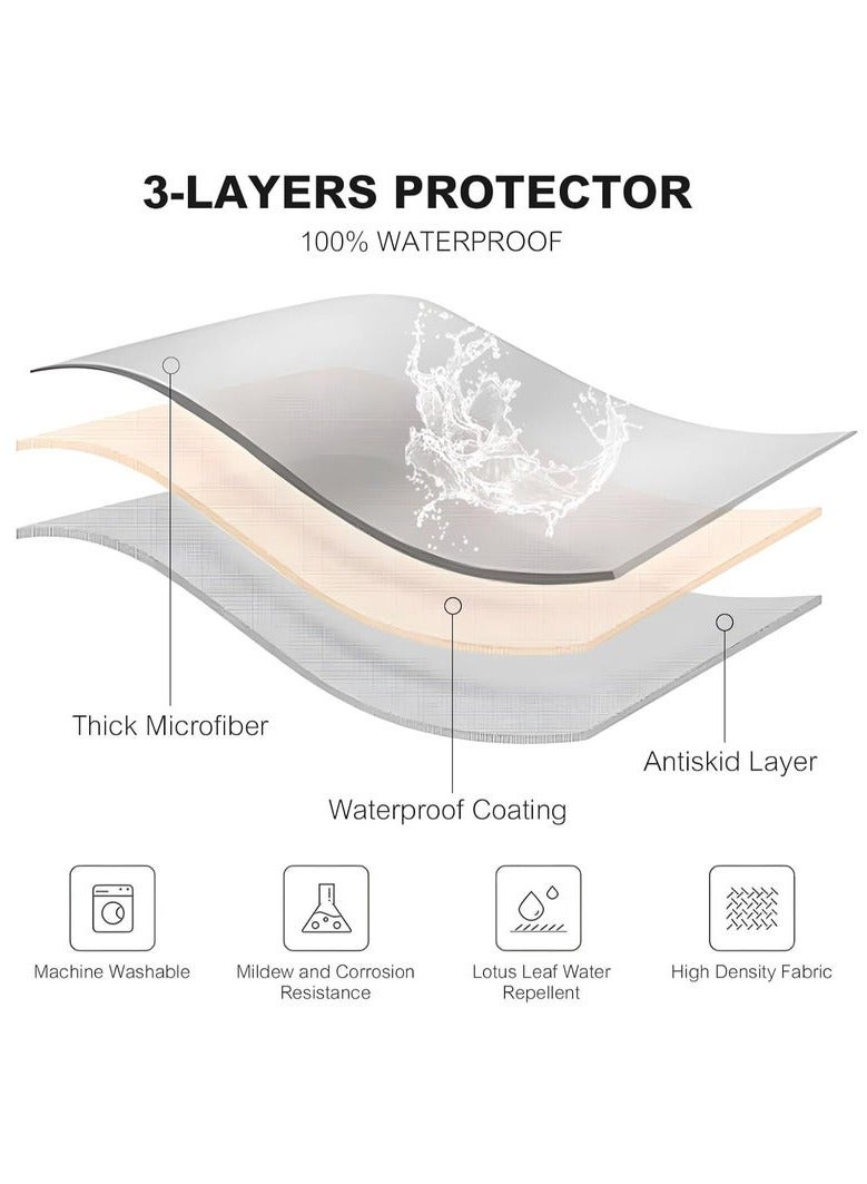 شو وو غطاء أريكة عالمي مقاوم للماء والغبار من فور سيزونز، مقاس كبير للاختيار من بين مجموعة أغطية الأريكة على شكل حرف L، قماش ناعم قابل للغسل - Image 5