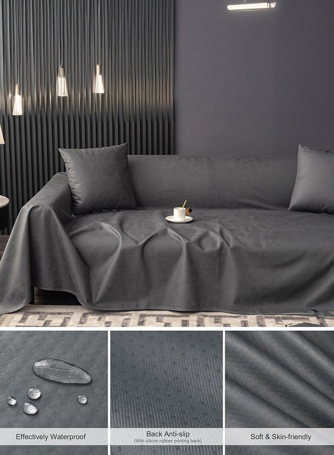 شو وو غطاء أريكة عالمي مقاوم للماء والغبار من فور سيزونز، مقاس كبير للاختيار من بين مجموعة أغطية الأريكة على شكل حرف L، قماش ناعم قابل للغسل - Image 4