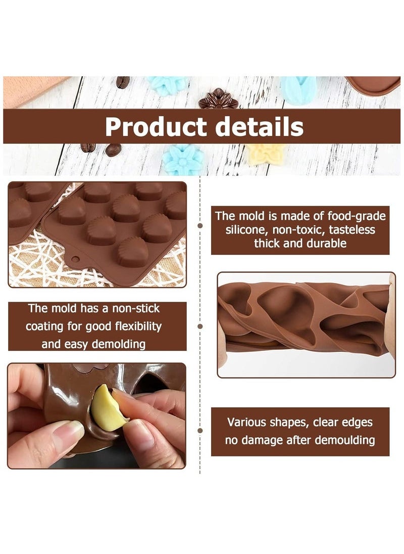 Captaintech Silicone Chocolate Moulds, 6 Pack Candy Moulds, BPA Free, Non-Stick Silicone Molds for Making Jelly, Pralines, Gummy, Chocolate  - Image 2
