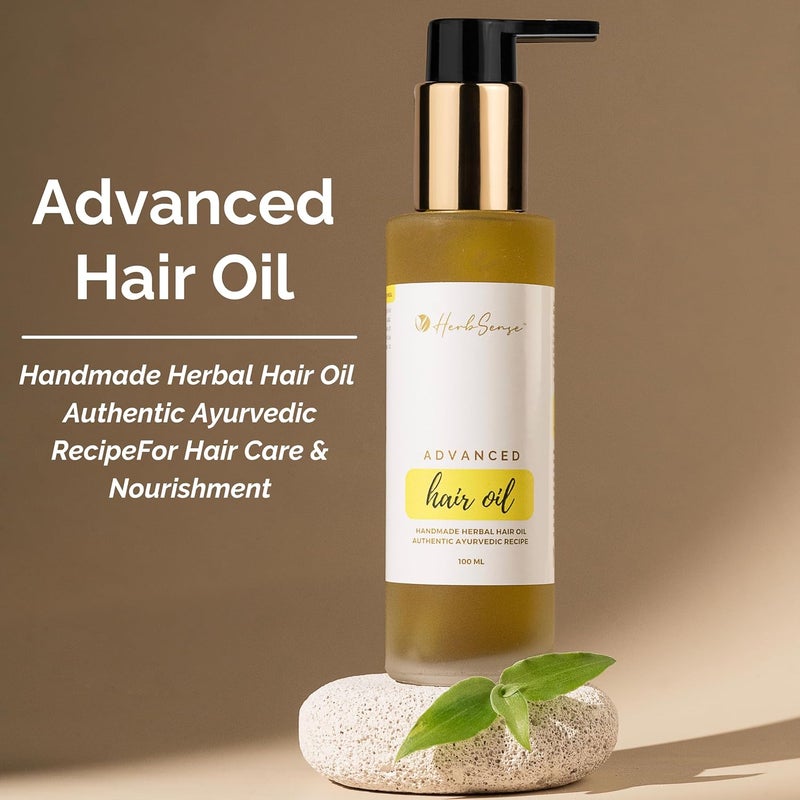 Herbsense زيت شعر هيربسينس الطبيعي للرجال والنساء غير مسخن خالي من المواد الكيميائية مدعوم بالأعشاب مثل إكليل الجبل والحلبة 100 مل - Image 2