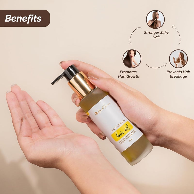 Herbsense زيت شعر هيربسينس الطبيعي للرجال والنساء غير مسخن خالي من المواد الكيميائية مدعوم بالأعشاب مثل إكليل الجبل والحلبة 100 مل - Image 4