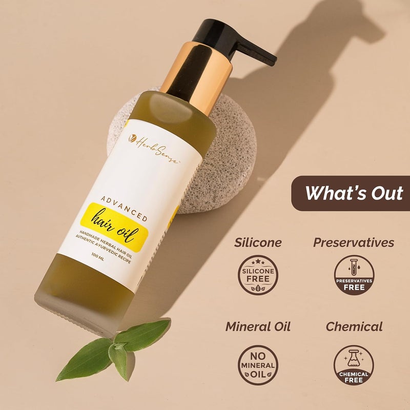 Herbsense زيت شعر هيربسينس الطبيعي للرجال والنساء غير مسخن خالي من المواد الكيميائية مدعوم بالأعشاب مثل إكليل الجبل والحلبة 100 مل - Image 5