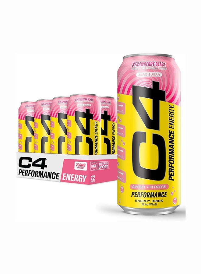 CELLUCOR C4 Energy Crb Strawberry blast  12/16oz Pack Of 12 - Image 1