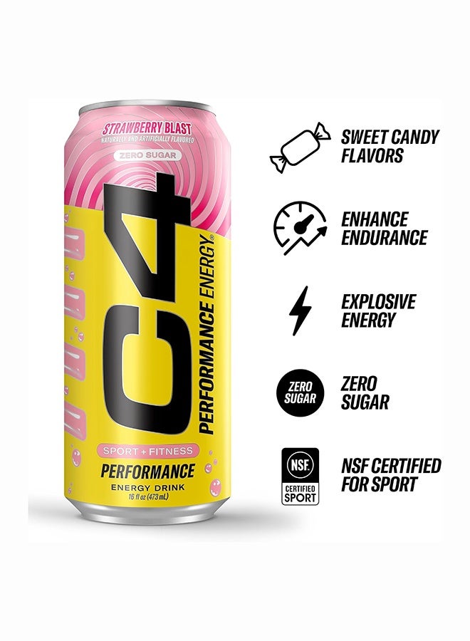 CELLUCOR C4 Energy Crb Strawberry blast  12/16oz Pack Of 12 - Image 3
