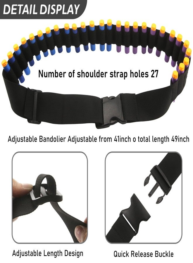 EKIND Adjustable Nylon Strap Quick Release Buckle Perfect Dart Shoulder Band 27 Dart Pockets Compatible for Nerf N-Strike Elite Mega Series - Image 3