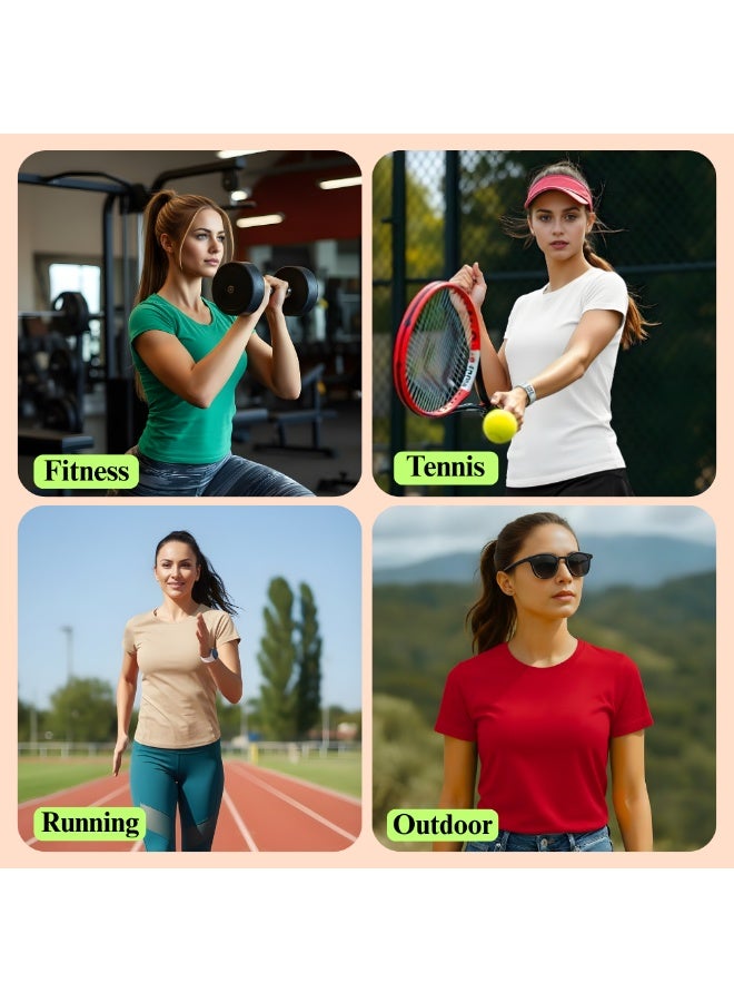 PRINTSHOP4ME Pack Of 5 Women's Round Neck T-Shirts | Short Sleeve | Cotton Tees | Comfortable Casual Wear For Daily Use, Gym - Image 2