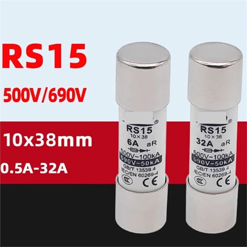 20 Pieces RS15 Ceramic Fast Fuse Link 32A 10x38mm 690V Tube Fuses - Image 3