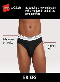 Hanes Hanes Originals Men’s Briefs , Stretch Cotton Moisture-Wicking Underwear, Modern Fit Low Rise, Multipacks  - Image 4