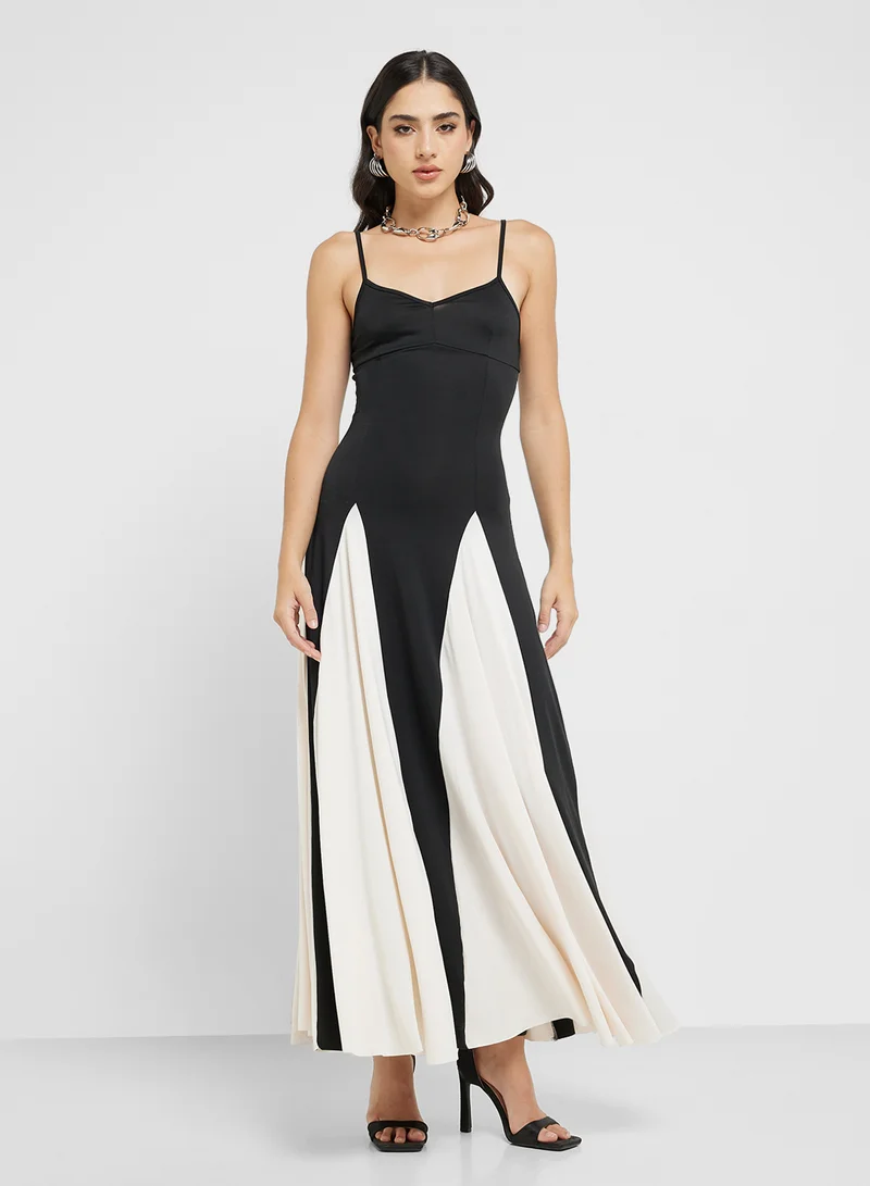 Ginger Strappy A Line Colorblock Dress