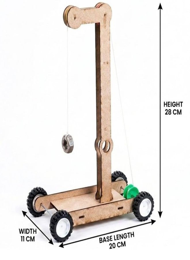 ERH India DIY Wooden Gravity Powered Car Working Model Science Project Kit STEM Educational Learning Toy for School Kids Students Exhibition - Image 2