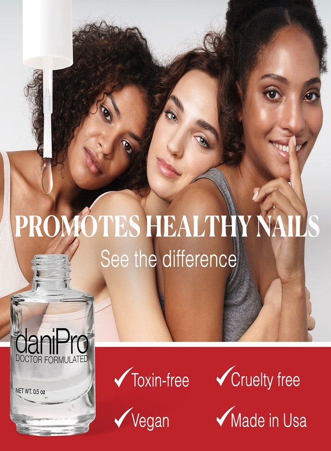 daniPro Doctor-Formulated Clear Base Coat Nail Polish, 0.5 oz - Base Coat Nail Polish with Undecylenic Acid, Vitamins & Biotin - Nail Base Coat for Stronger, Healthier Nails, Manufactured in the USA - Image 2