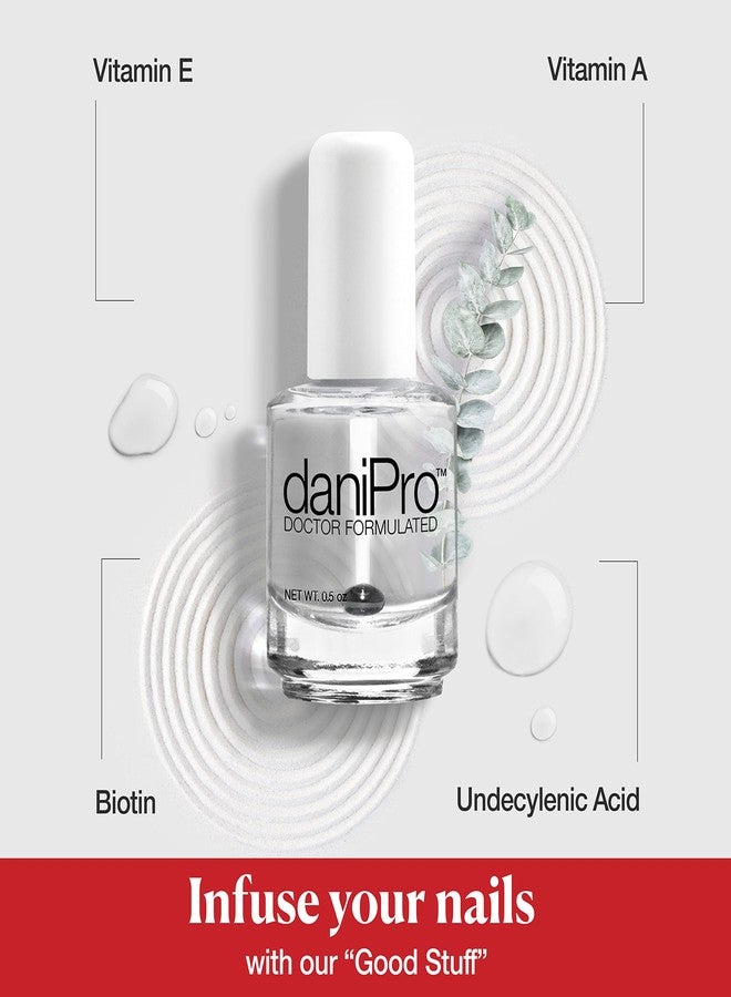 daniPro Doctor-Formulated Clear Base Coat Nail Polish, 0.5 oz - Base Coat Nail Polish with Undecylenic Acid, Vitamins & Biotin - Nail Base Coat for Stronger, Healthier Nails, Manufactured in the USA - Image 3