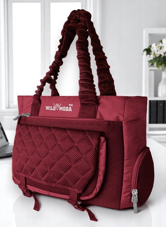WILD MODA Spacious & Stylish Shoulder Bag - Perfect for Work or Travel (Maroon) - Image 3