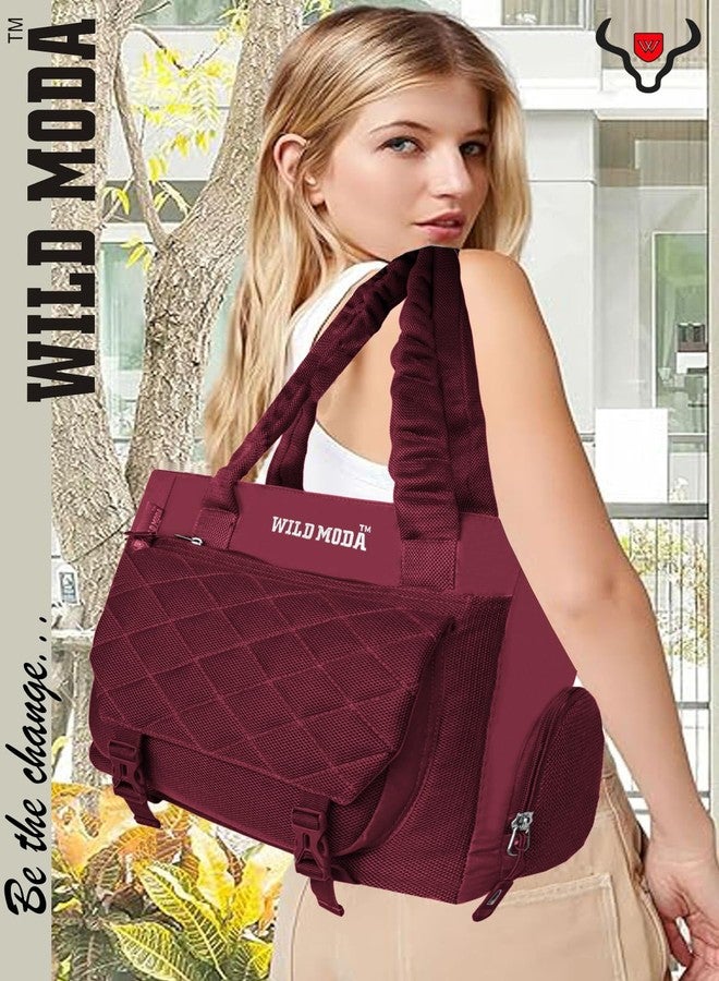 WILD MODA Spacious & Stylish Shoulder Bag - Perfect for Work or Travel (Maroon) - Image 4