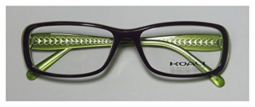 KOALI New & Season & Genuine - Brand: Koali Style/model: 7182k Gender: Womens/Ladies Rx Ready Comfortable Designer Full-rim Eyeglasses/Spectacles (54-15-130, Purple / Transparent Green) - Image 2