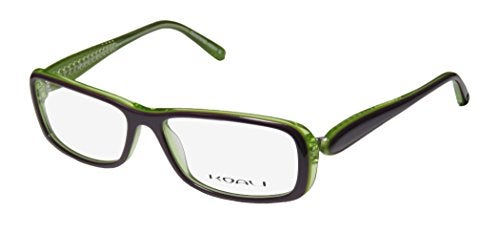 KOALI New & Season & Genuine - Brand: Koali Style/model: 7182k Gender: Womens/Ladies Rx Ready Comfortable Designer Full-rim Eyeglasses/Spectacles (54-15-130, Purple / Transparent Green) - Image 1