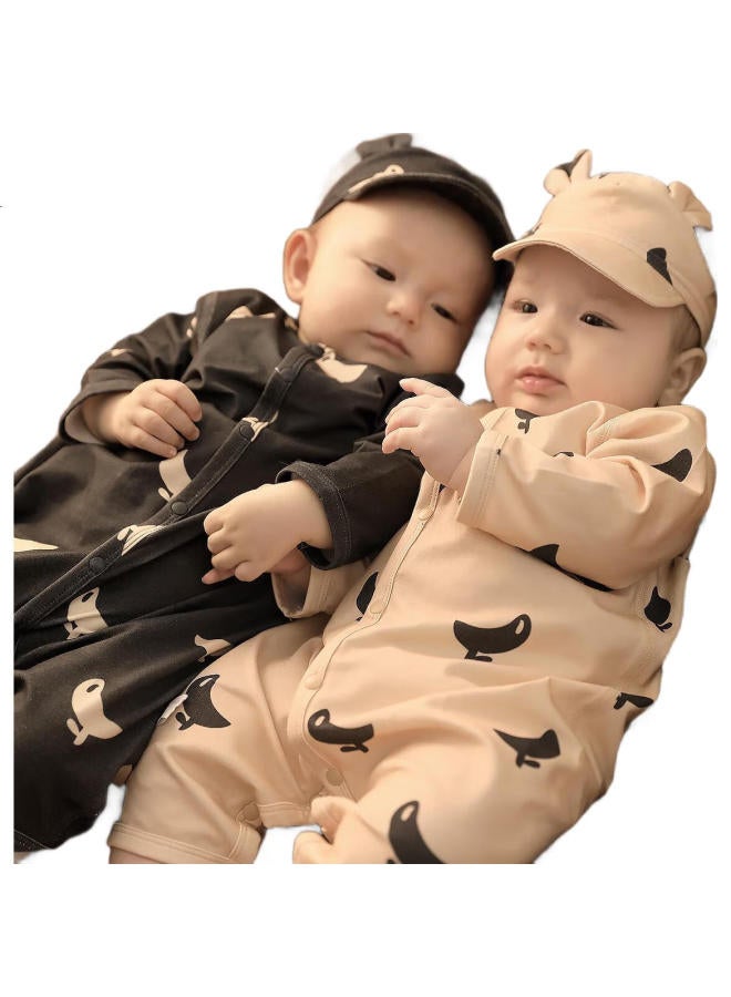 Balipig Bali Xiaozhu Baby Autumn And Winter Clothes Style Infant Autumn Outfit, Romper, Winter Newborn Baby Onesie, Spring And Autumn Style - Image 1