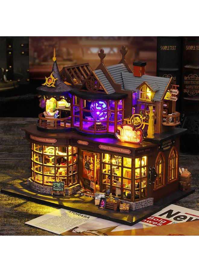 Bluejw Jiate Diy Cabin Magic Treasure House Exquisite Handmade Assembled With Lights Book Stand 3D Stereo Model Ornaments For Women - Image 2