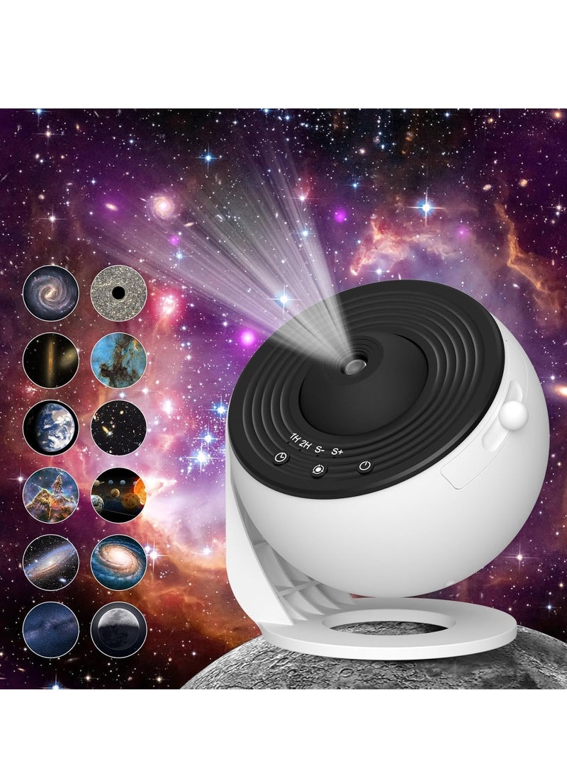 BORTONY Galaxy Projector Star Projector for Bedroom Projector Galaxy Light Adjustable Knob 13 Film Discs Planetarium Projector for Kids 360° Rotating Projector Lamp 1/2h Timer - Image 1