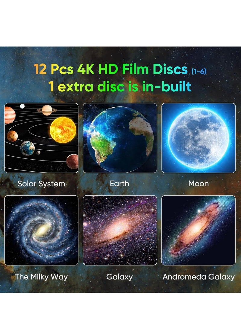 BORTONY Galaxy Projector Star Projector for Bedroom Projector Galaxy Light Adjustable Knob 13 Film Discs Planetarium Projector for Kids 360° Rotating Projector Lamp 1/2h Timer - Image 2