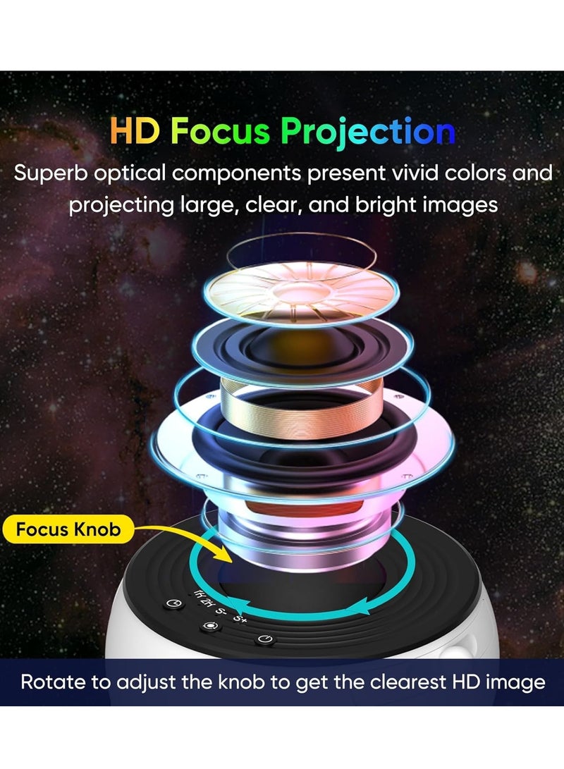 BORTONY Galaxy Projector Star Projector for Bedroom Projector Galaxy Light Adjustable Knob 13 Film Discs Planetarium Projector for Kids 360° Rotating Projector Lamp 1/2h Timer - Image 4