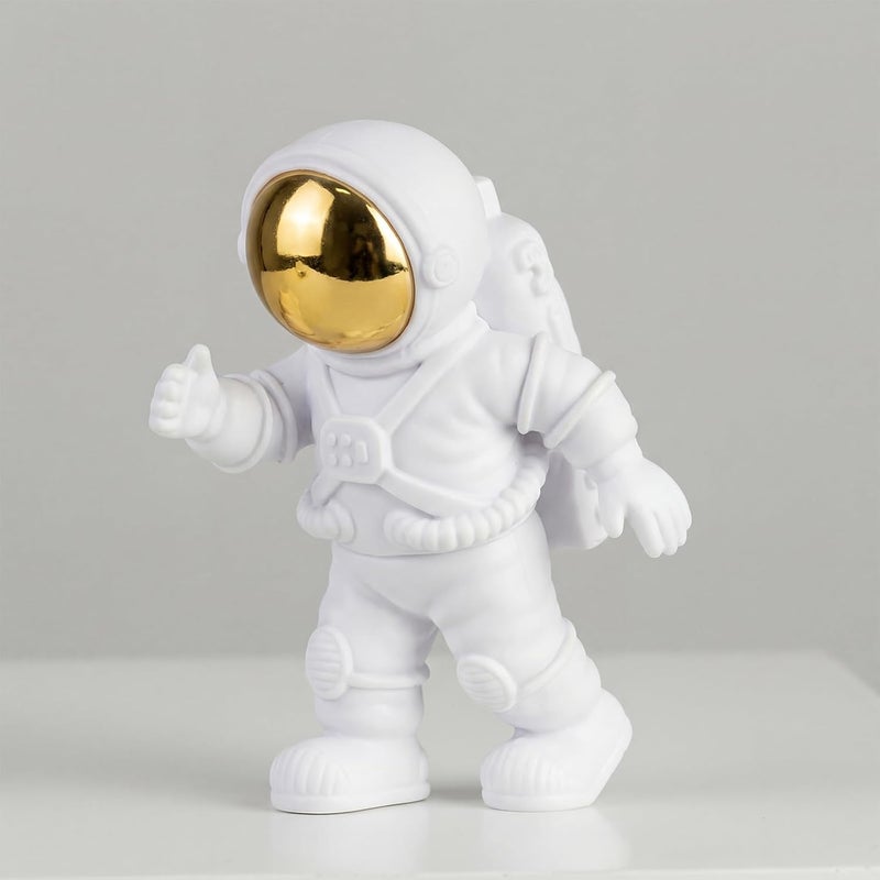 WANCHIY 3pcs Resin Spaceman Statues Model, Astronaut Ornaments Home Décor Accents – Mini Astronaut Figures for Desktop, Car, Cake Topper or Space Gift Decor (Gold) - Image 3