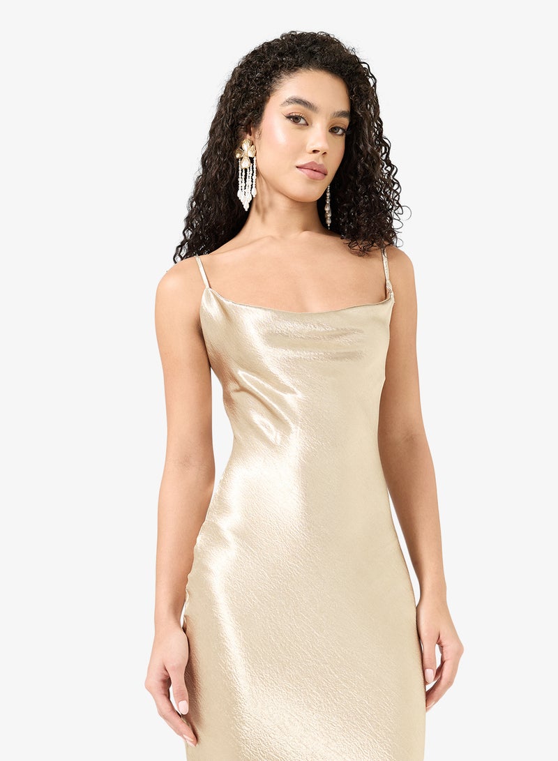 Ginger Satin Slip Backless Dress - Image 3