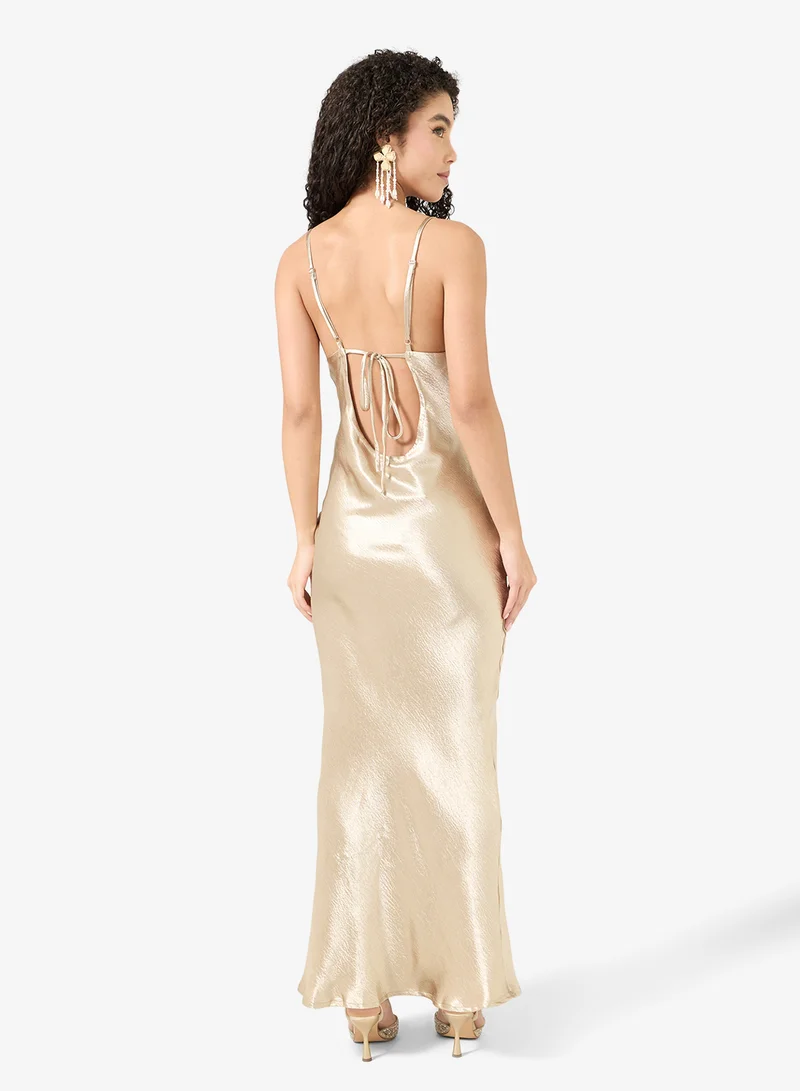 Ginger Satin Slip Backless Dress