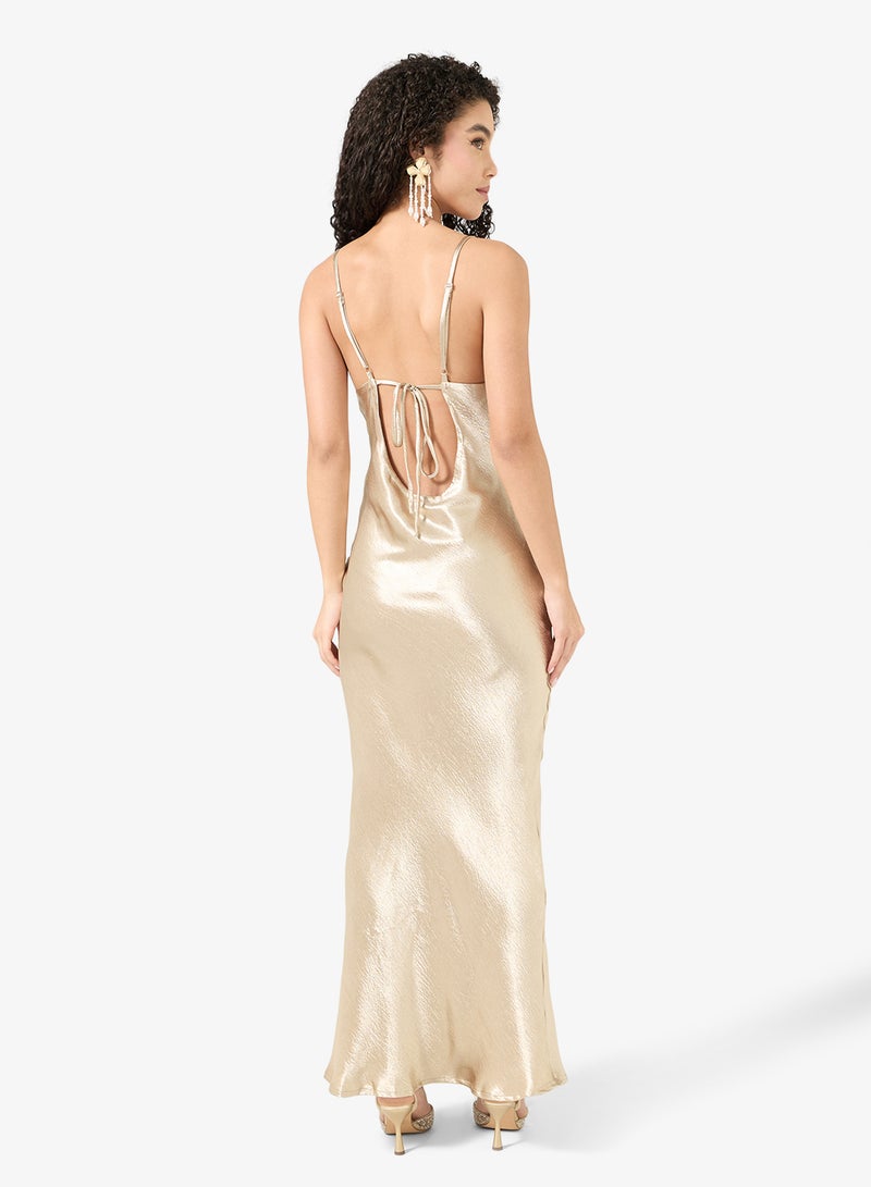 Ginger Satin Slip Backless Dress - Image 2