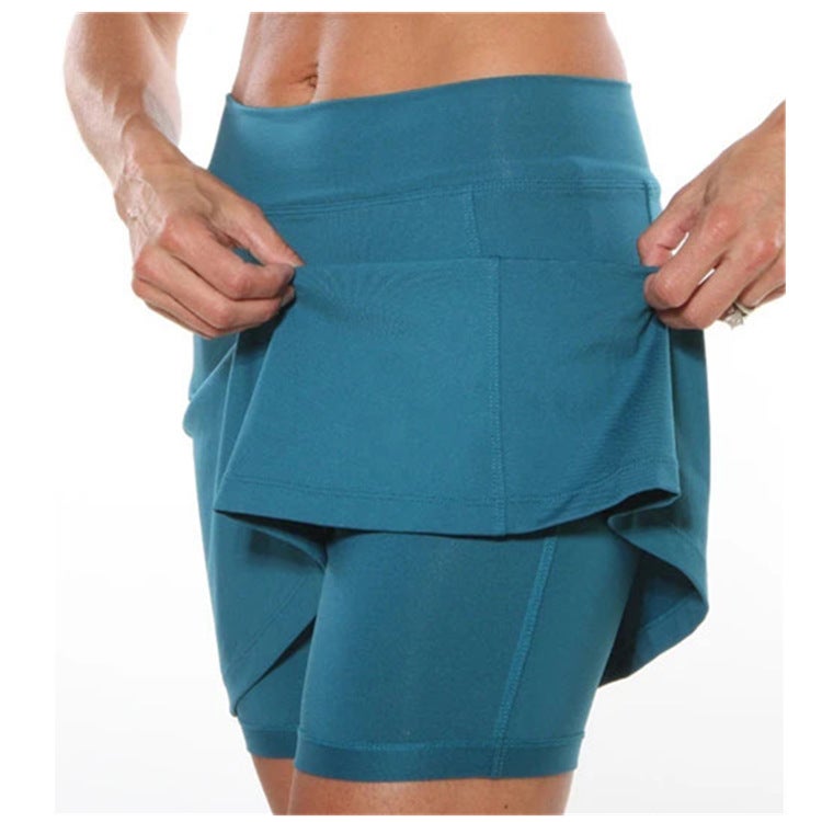 Generic European and American Foreign Trade 2023 Summer Fashion Solid Color Mid-waist Culottes Womens Sports Leisure Fitness Yoga Pants with Pocket Turquoise - Image 1