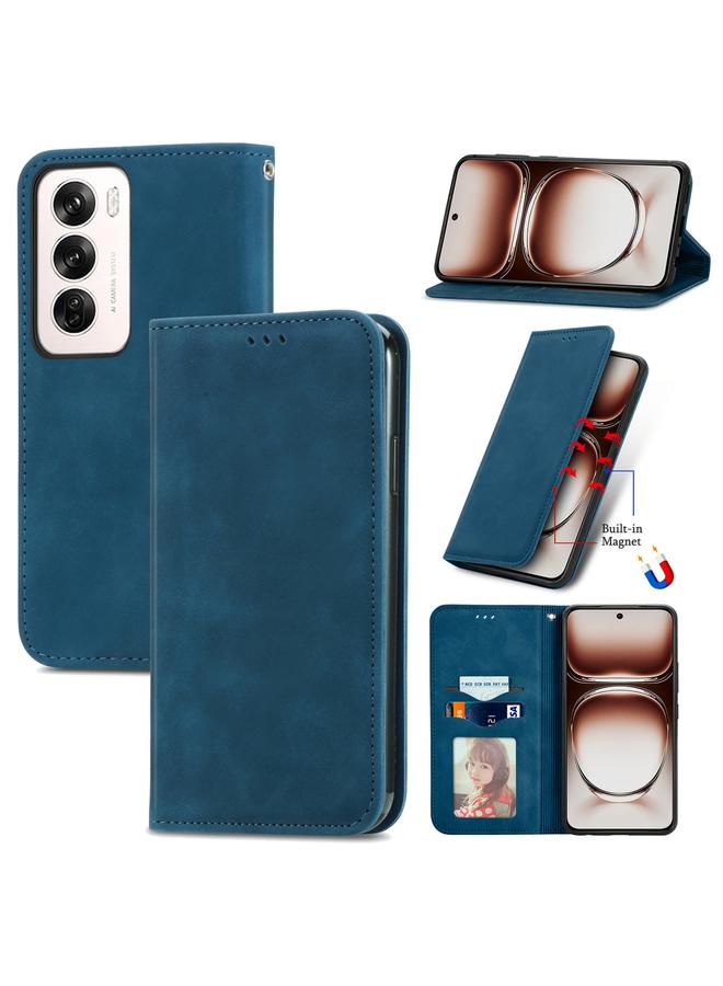 S-TOP Case For OPPO Reno12 Pro Global Retro Skin Feel Magnetic Flip Leather Phone Case - Image 1