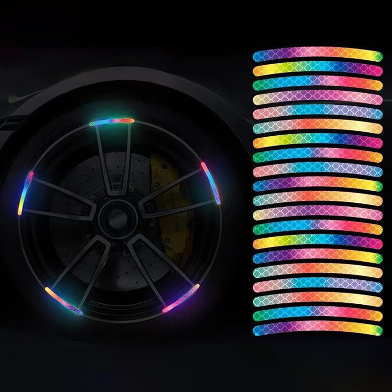 Lcxecnw 40 PCS 1619 Universal Reflective Rim Stripe StickerMotorcycle Car Bike Wheel Night Reflective StickerCar Wheel Night Safety Decorative StripesMotorcycle Bike Rim Stripe Sticker - Image 3