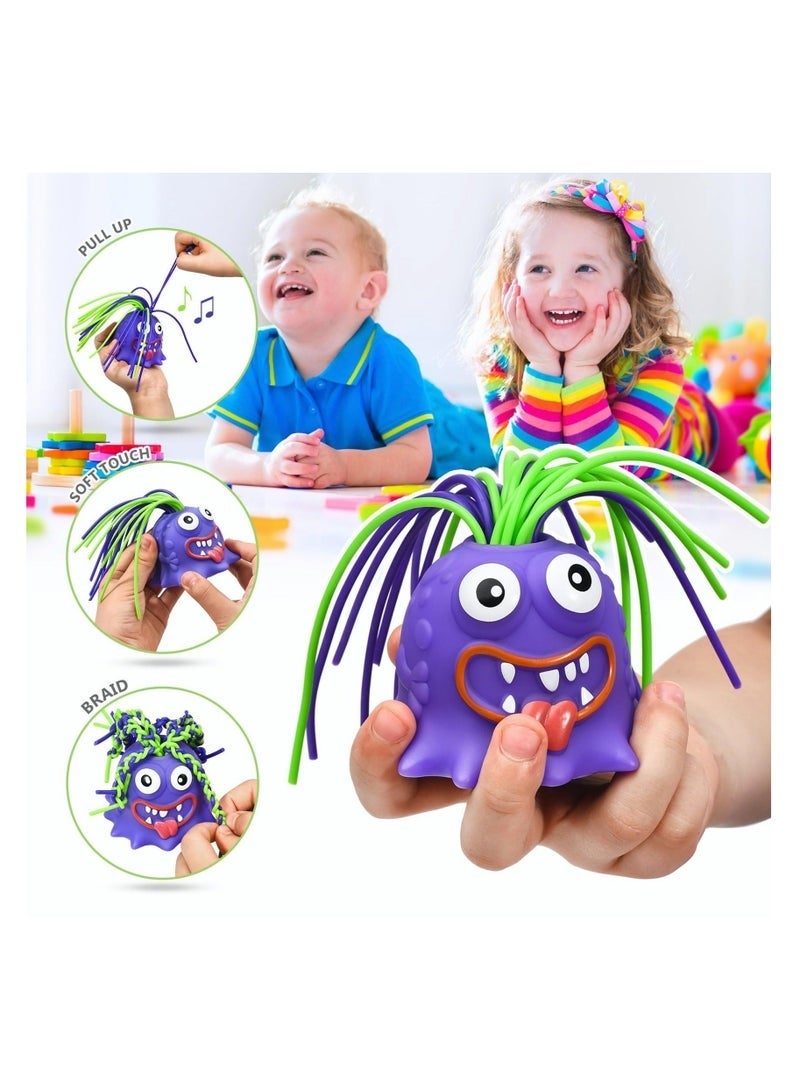 2 Pcs Hair Pulling Fidget Screaming Monster Toys, Fidget Toys Stress Relief and Toys Monster Decompression Toys Funny Pulling Hair Monster Squeeze for Toys Kids - Image 3